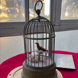 Must see VIDEO!!! Decorative Antique Bird Cage with Bird - Made in Germany